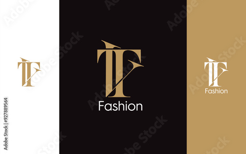 TV Letter typography modern logo