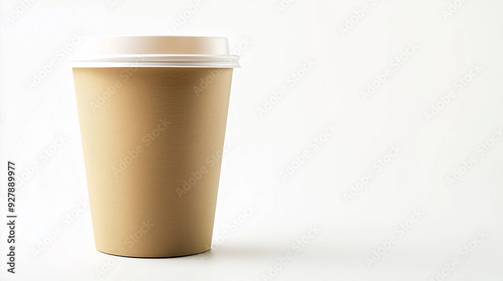 paper coffee cup isolated on a white background, coffee cup with copy space paper coffee cup isolated on a white background, coffee cup with copy space