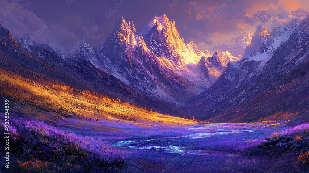 Obraz premium sunset in the mountains