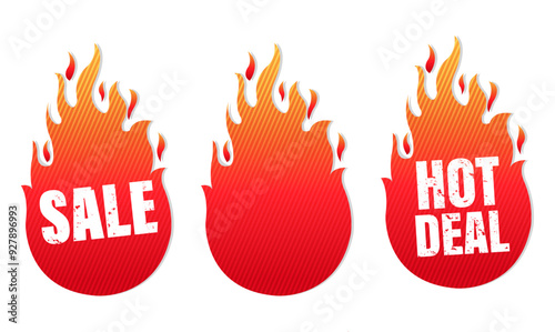 Sale Labels Set With Text