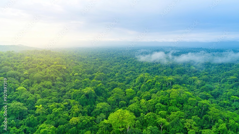 Aerial view of Amazon rainforest canopy