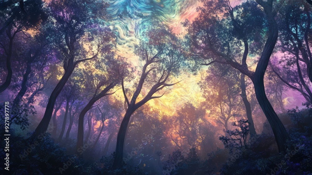 sunrise in the forest