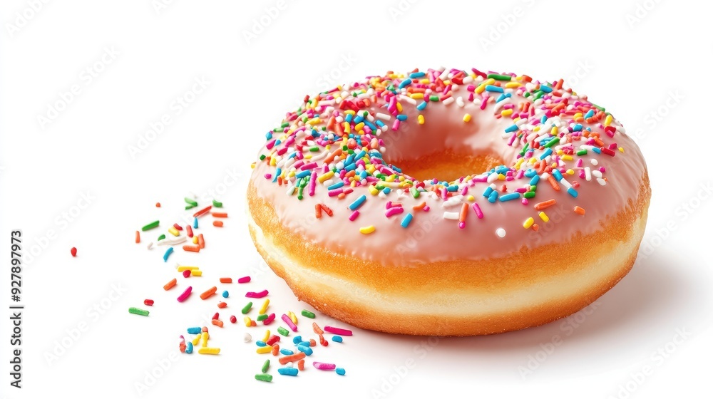 A clipart image of a donut with sprinkles, with ample space for text or logos. A clipart image of a donut with sprinkles, with ample space for text or logos.