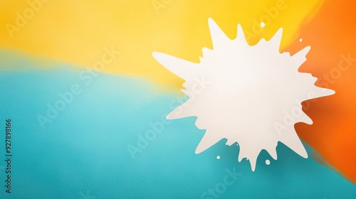 White splatter on a colorful background.