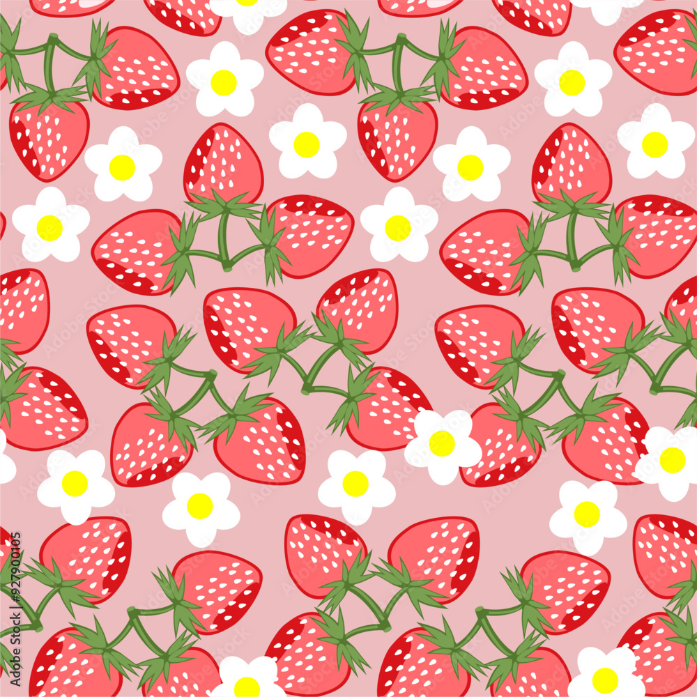 Seamless print pattern wallpaper background with strawberries fresh vegetarian Seamless print pattern wallpaper background with strawberries fresh vegetarian