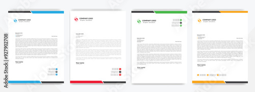 Modern corporate letterhead template design. Creative and Professional business letterhead design template . Letter head stationery layout vector design. Letterhead template in flat style.