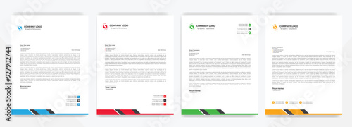 Modern corporate  letterhead template design. Creative and Professional business letterhead design template . Letter head stationery layout vector design. Letterhead template in flat style.