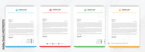 Modern corporate letterhead template design. Creative and Professional business letterhead design template . Letter head stationery layout vector design. Letterhead template in flat style.