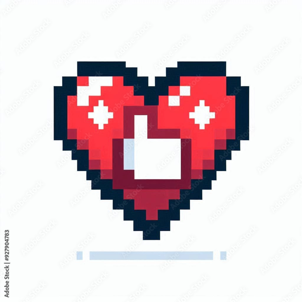 Pixel Art Heart Icon Like Pixel Art Heart Icon Like
