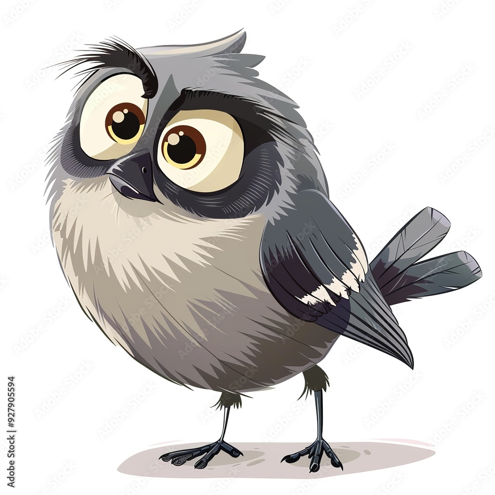 Chickadee Guilt emotion fantasy animal cartoon isolated whitebackground Chickadee Guilt emotion fantasy animal cartoon isolated whitebackground