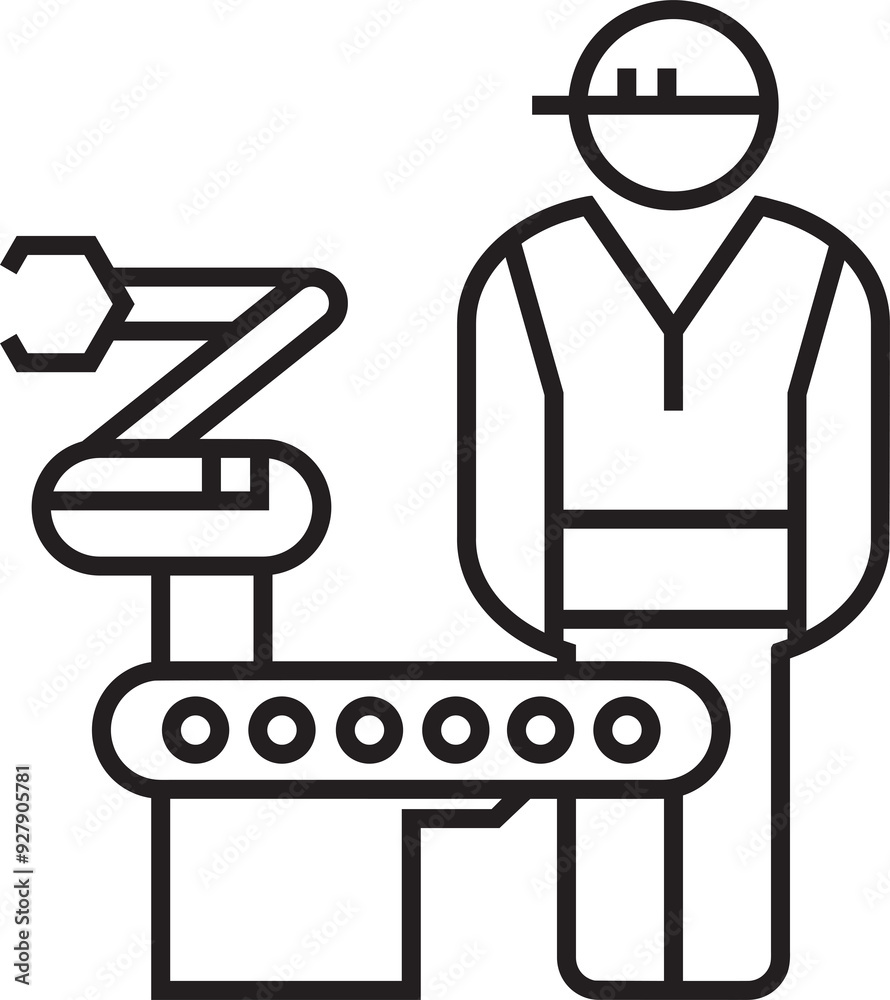 Engineer and Robotic Arm Icon
Engineer and Robotic Arm Icon
