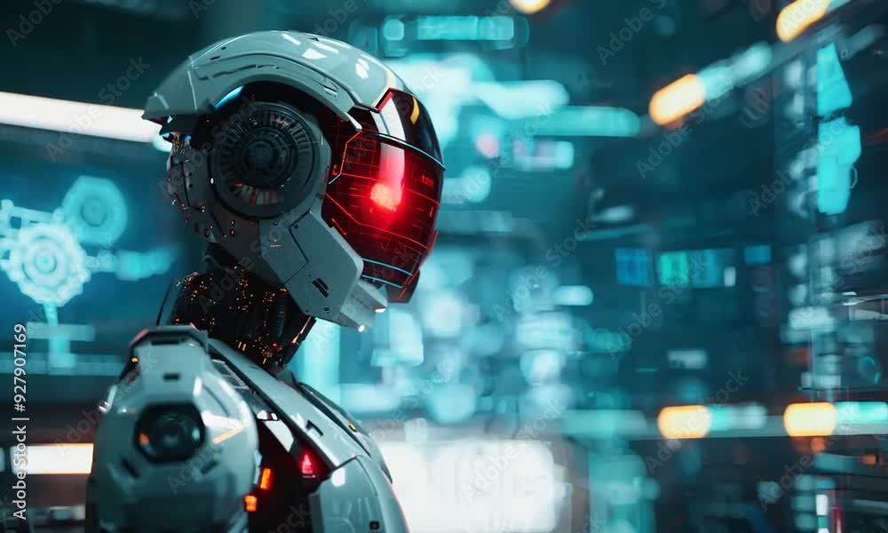 Futuristic Robot in a Digital World Futuristic Robot in a Digital World