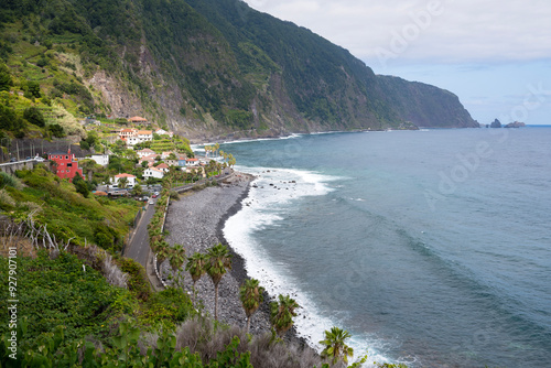 Spectacular coastline near Seixal on the north coast of Madeira photo