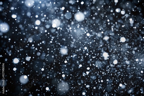 Falling Snow on the Black Background