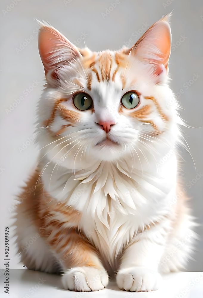 Cute White and Orange Kitten Portrait. Cute White and Orange Kitten Portrait.