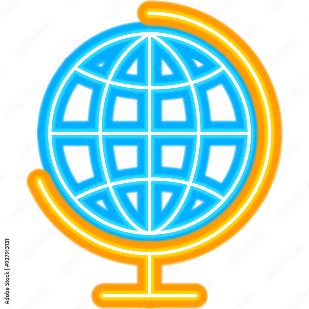Globe Neon Icon. Vector Illustration of Education Promotion. Globe Neon Icon. Vector Illustration of Education Promotion.