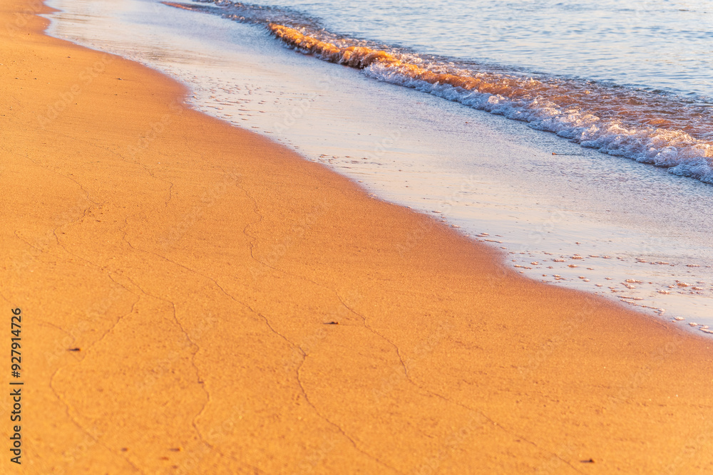 Soft wave of the sea on the sandy beach. Soft wave of the sea on the sandy beach.