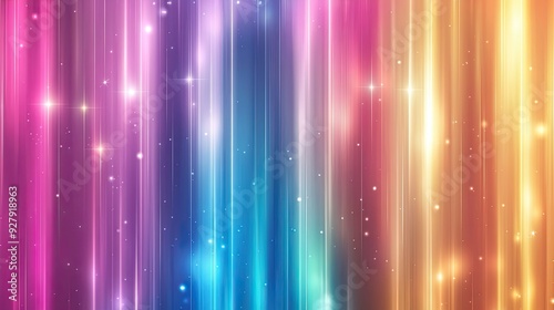 A vibrant abstract background with colorful light streaks and shimmering stars, perfect for creating a magical atmosphere.