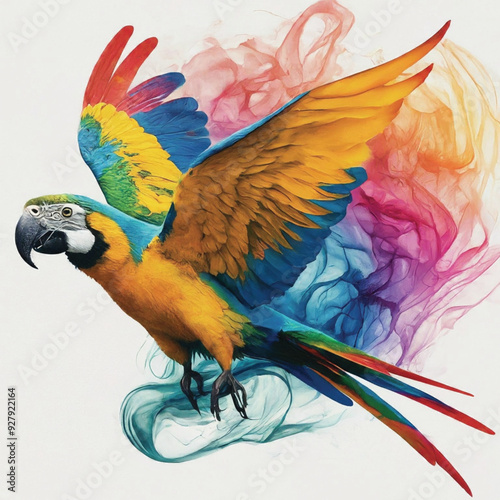  colorful paint splashes Art and design concept 
 Whimsical Macaw Watercolor Minimalist Art
Example of watercolor minimalist artwork
Brush, pencil, splash of colored paint with bottle