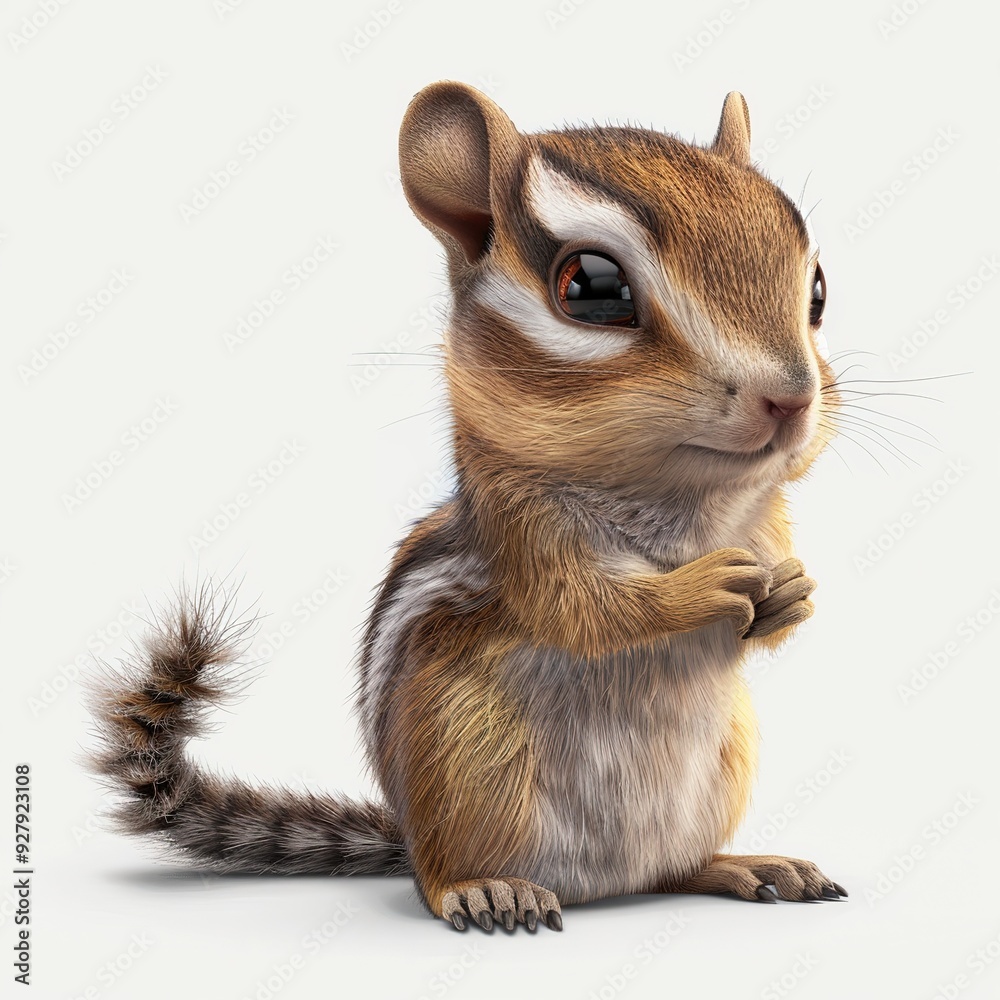 Obraz premium Chipmunk Spirit animal cartoon isolated whitebackground 16:9