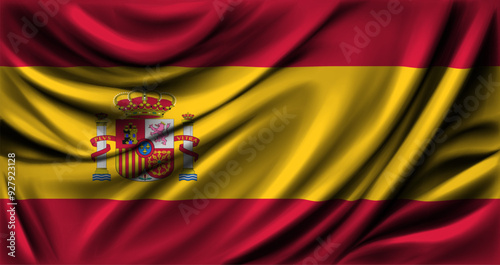 Flag of Spain fluttering. Vector illustration.