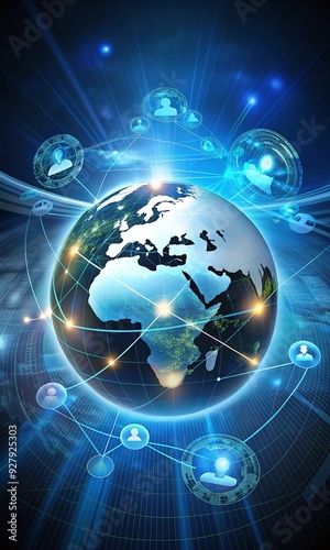 Vertical, global, network, globe, business, technology, map, world, connect, earth, web, background, digital, communication, internet, abstract