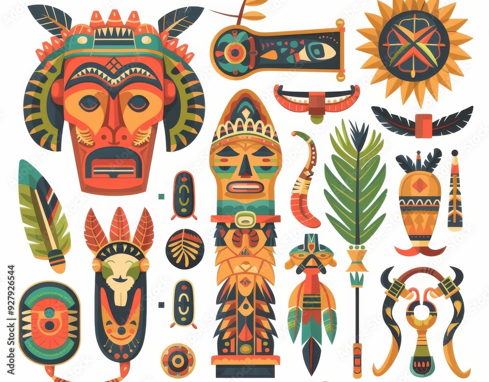 Obraz premium Indigenous Peoples Cultural Artifacts