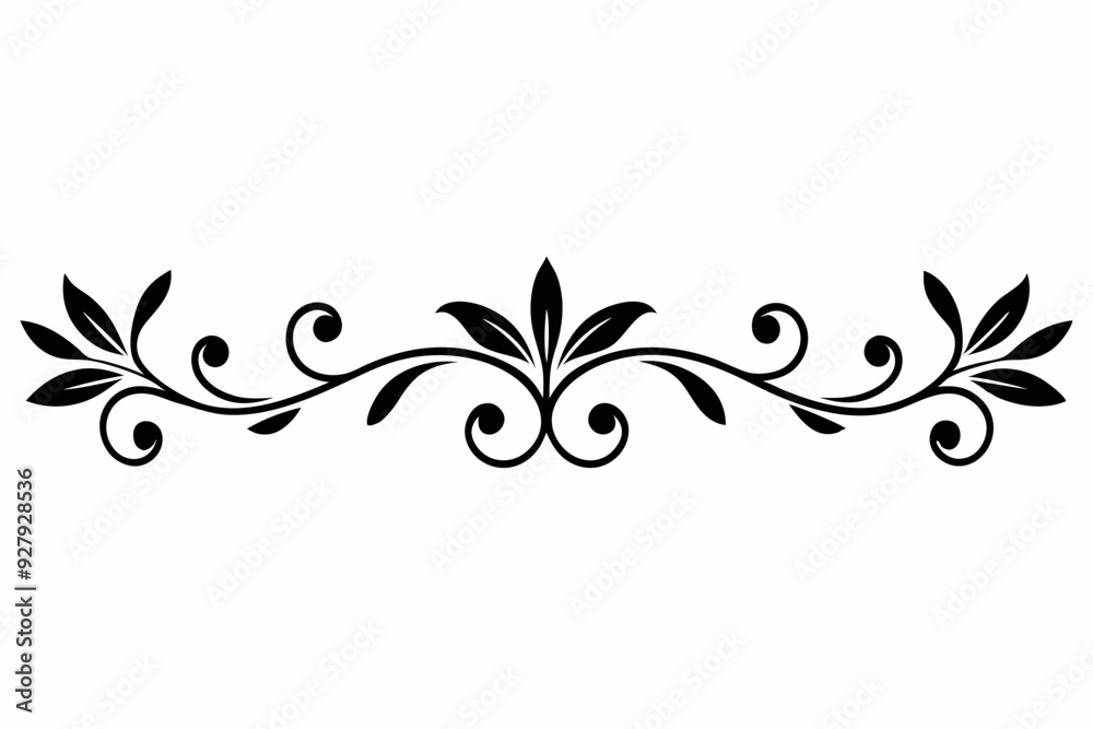 graphic with a black elegant plant ornament graphic with a black elegant plant ornament