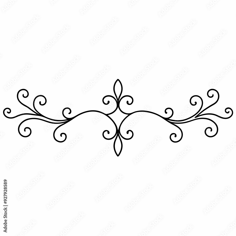 graphic with a black elegant plant ornament graphic with a black elegant plant ornament