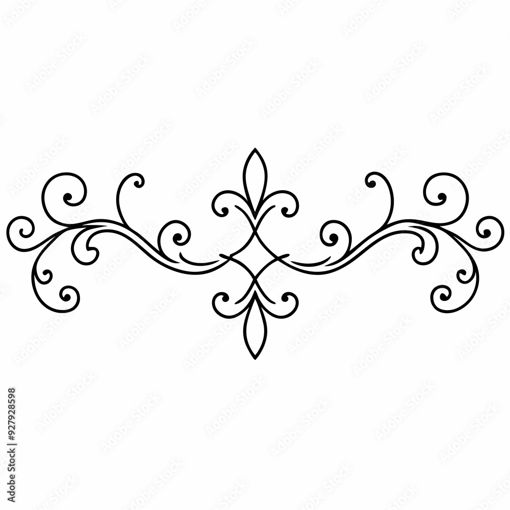graphic with a black elegant plant ornament graphic with a black elegant plant ornament