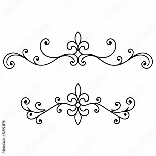 graphic with a black elegant plant ornament