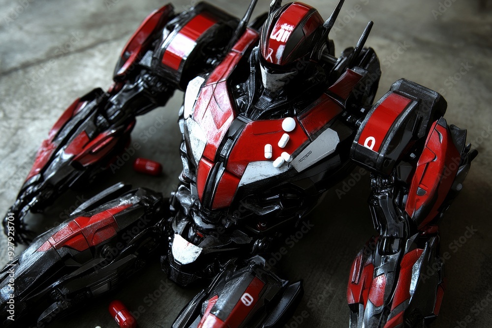 Fototapeta premium High performance motorcycle robot illustrating the fusion of high speed technology and robotic engineering