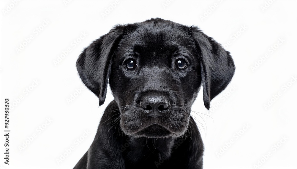 ラブラドールレトリバーの子犬のポートレート(Labrador Retriever puppy portrait on white background)
ラブラドールレトリバーの子犬のポートレート(Labrador Retriever puppy portrait on white background)