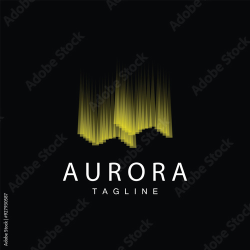 Aurora Logo, Sky Nature Landscape Design, Symbol Vector Illustration Template