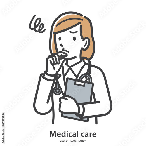 考え込む女性の医師