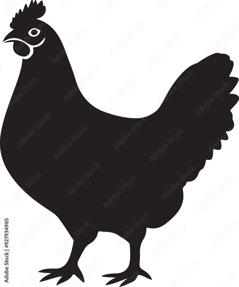 Chicken silhouette vector illustration Chicken silhouette vector illustration