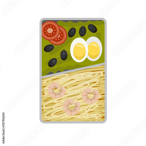 Flat Illustration Of Lunch Box
