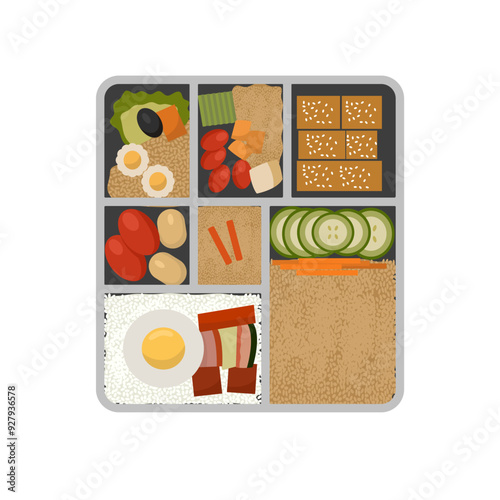 Flat Illustration Of Lunch Box