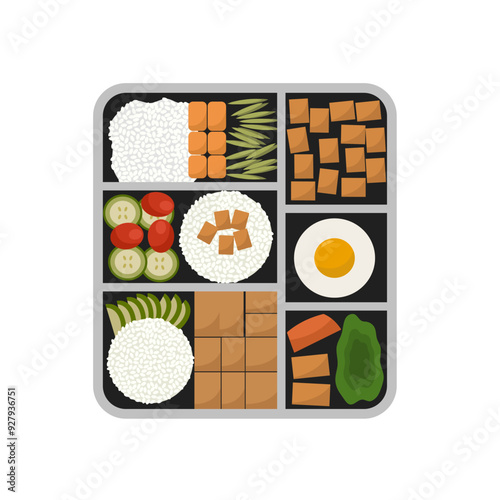 Flat Illustration Of Lunch Box