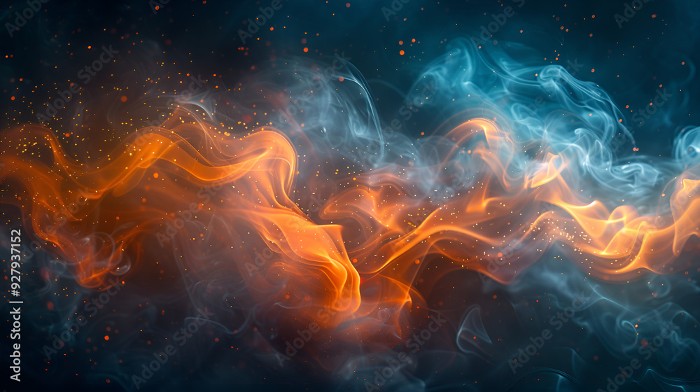 Fototapeta premium a fire and smoke in the dark