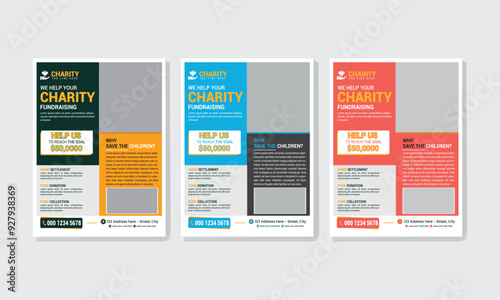 Charity, ngo, non profit flyer and boucher design