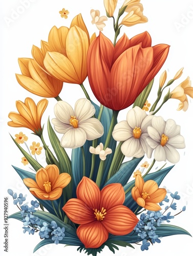 Vibrant Bouquet of Spring Flowers