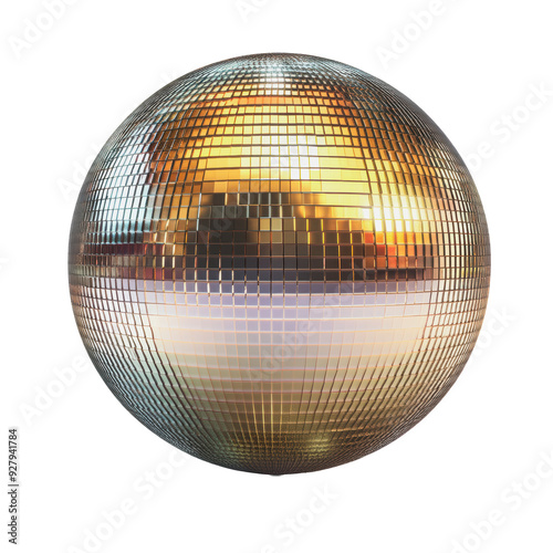 PNG Reflective disco ball with warm lighting