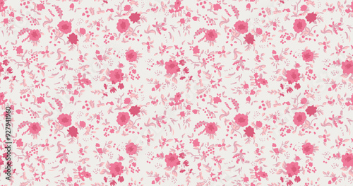 Liberty floral pattern design with cute little flowers for textile, decoration and mask decoration-