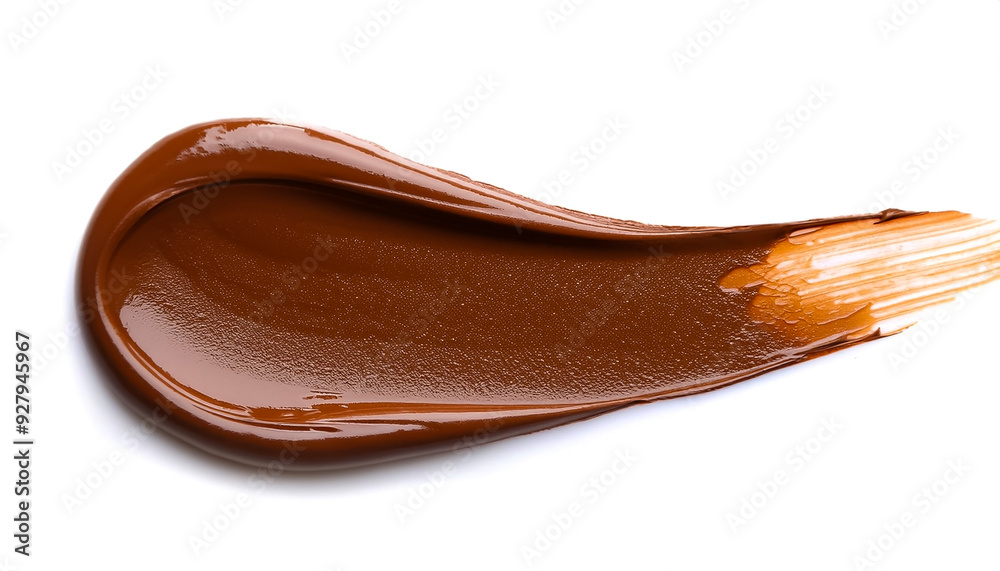 Creative Smear of tasty chocolate paste on white background Creative Smear of tasty chocolate paste on white background