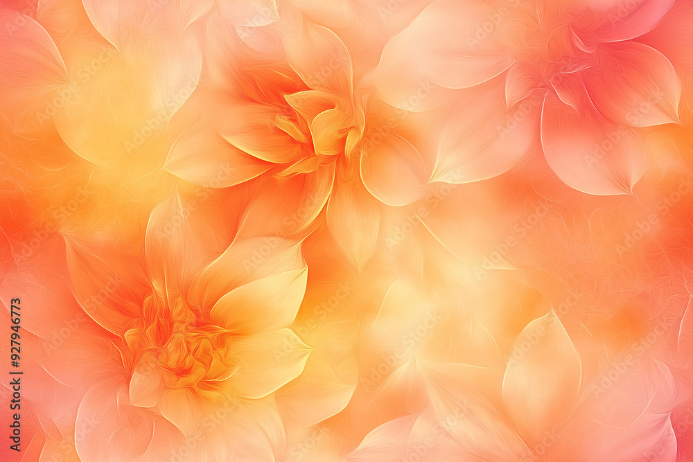 Delicate floral petals in soft shades of orange and pink create a seamless pattern. The subtle gradient and light hues give it a gentle, warm, and soothing aesthetic. Delicate floral petals in soft shades of orange and pink create a seamless pattern. The subtle gradient and light hues give it a gentle, warm, and soothing aesthetic.