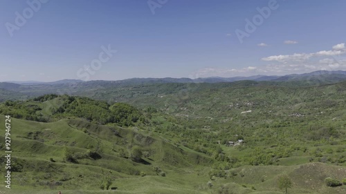 View oh a Cross on the top of the mountain, Valea-Larga Sarulesti, Buzau, Romania photo