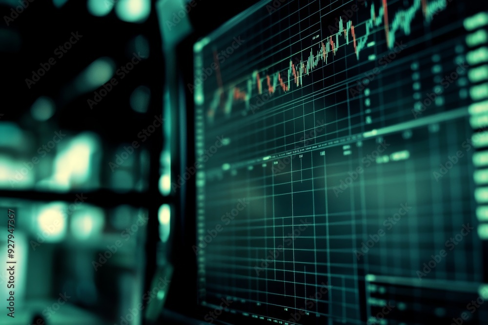 Professional photography of a stock exchange market analysis background for financial concepts Professional photography of a stock exchange market analysis background for financial concepts