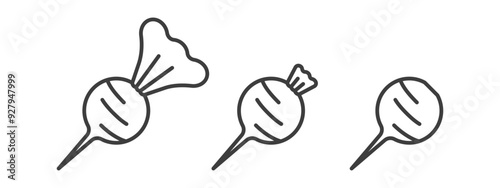 Beet icon outline. Isolated in white. Beetroot logo. symbol, illustration vector. eps 10