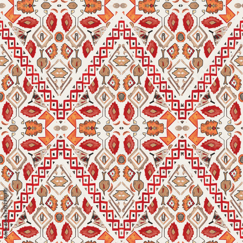 Geometric ikat style Pattern. Perfect for fabrics and decoration.